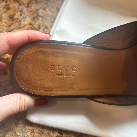 GUCCI loafers PRINCETOWN LEATHER backless in blk w/ gold horse bit sz 9 - Picture 12 of 15